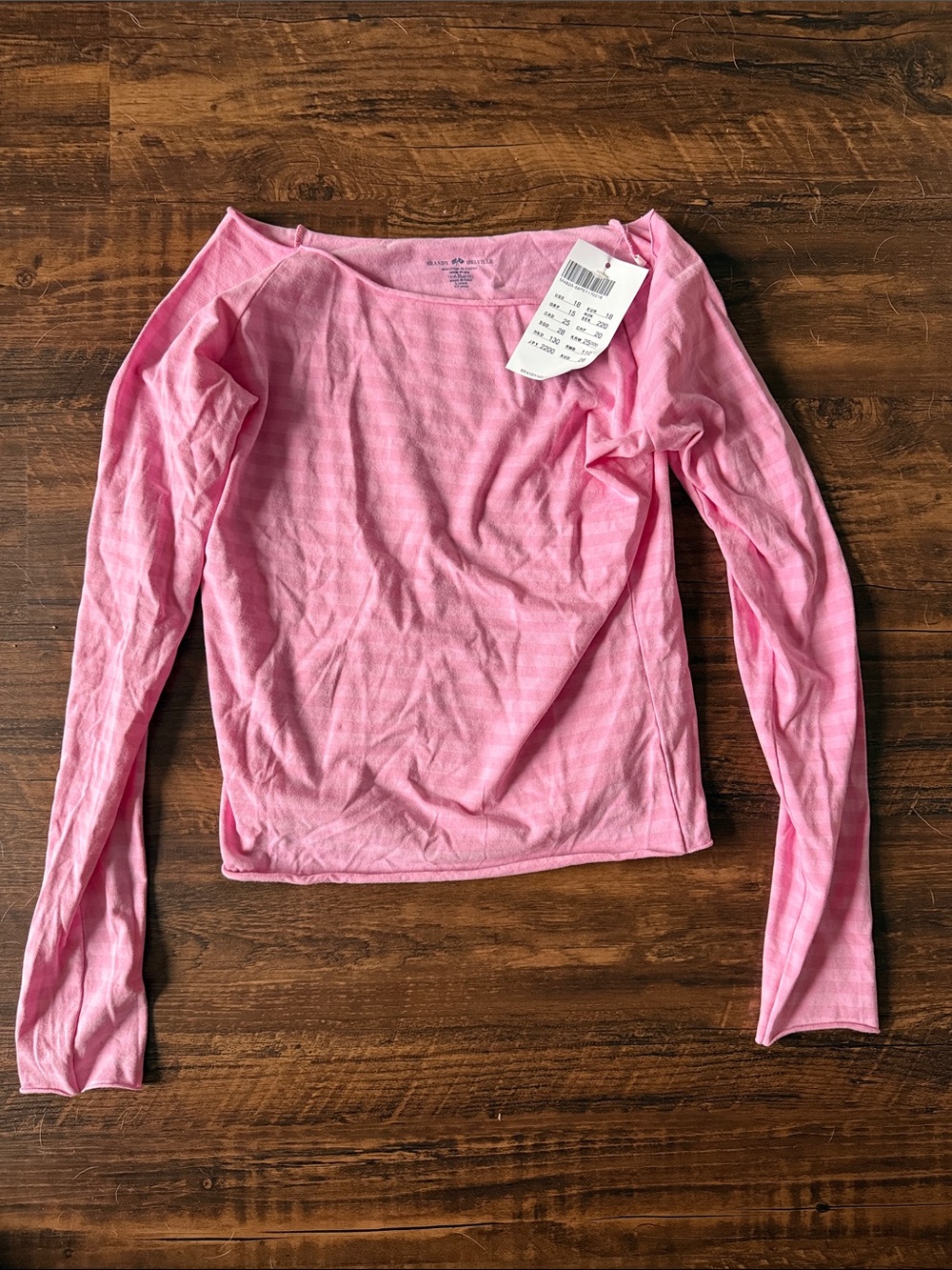 Brandy Melville Pink Long-Sleeve Crewneck Top
